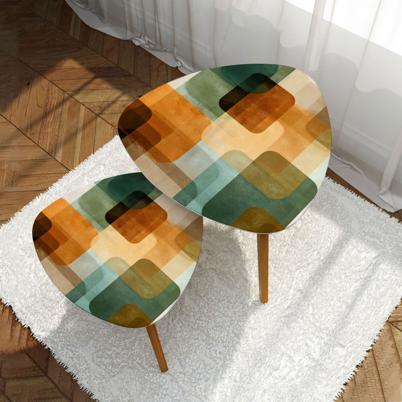 Ensemble de 2 tables basses gigognes Triangle
