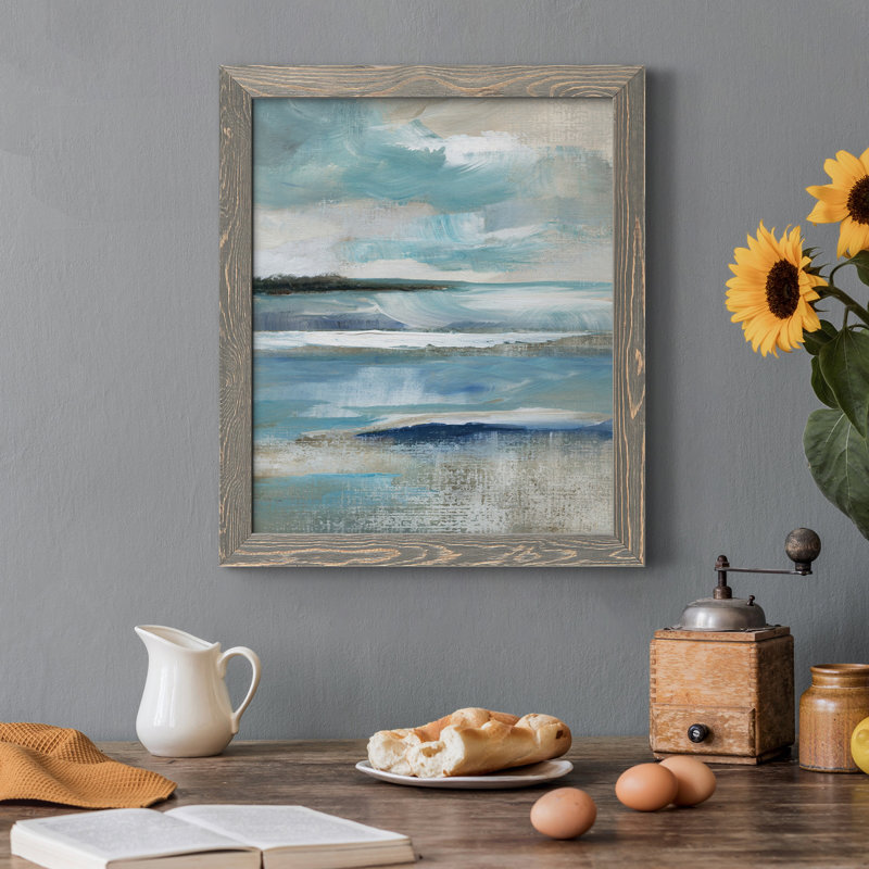 Distant Drama I - Peinture sur toile encadrée, H 24 po x l 18 po x P 1,5 po, Gris
