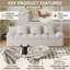 Canapé 2 places sans dossier avec assise profonde pour salon, canapé 3 places avec 3 coussins et poches latérales pour chambre, bureau, aucun assemblage requis, blanc-422935740