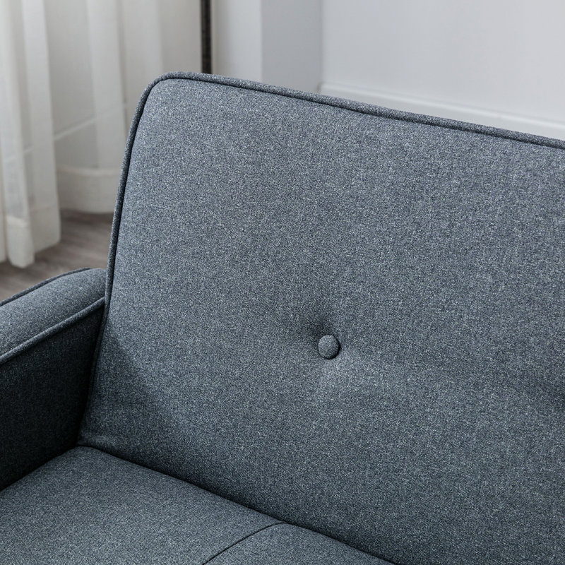 Nathalia 75" Square Arm Sleeper, Dark Grey