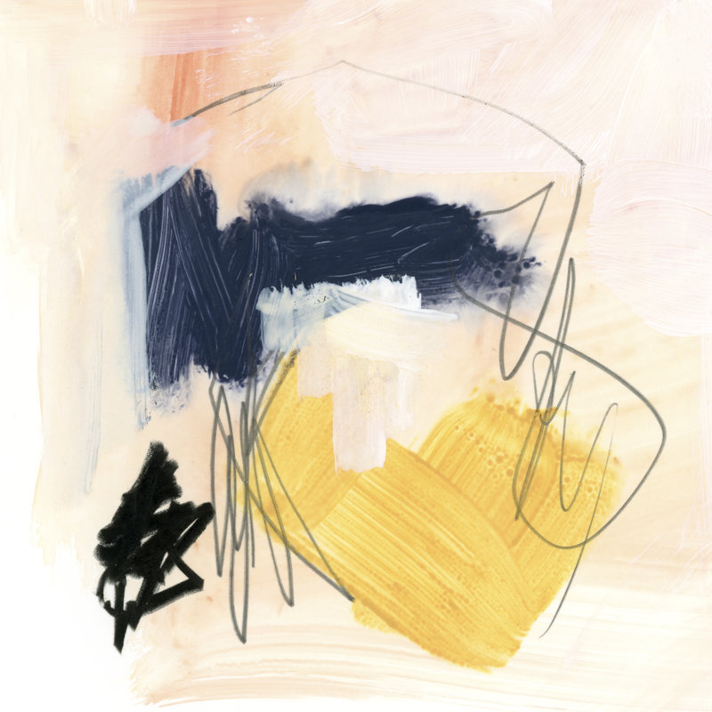 Jaune ocre tacheté II, H 36 po x l 36 po x P 1,25 po