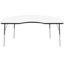 Table d'activité demi-lune effaçable à sec avec pieds réglables - blanc / noir