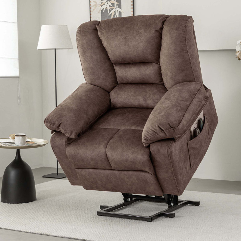 Fauteuil inclinable électrique Power Lift, Velours brun