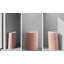 Lavabo sur pied en béton texturé rose poudré/blanc, 60 cm L x 86 cm H, au design moderne et incurvé-121425600-121425606