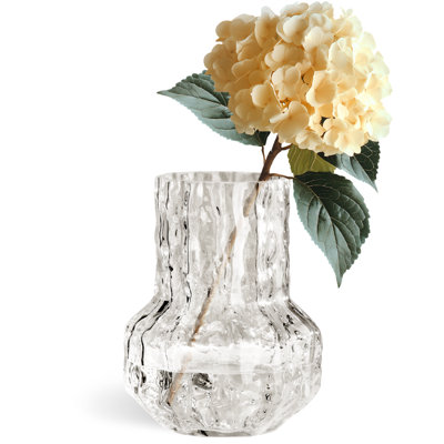 Jhonathon 7" Textured Clear Glass Table Vase