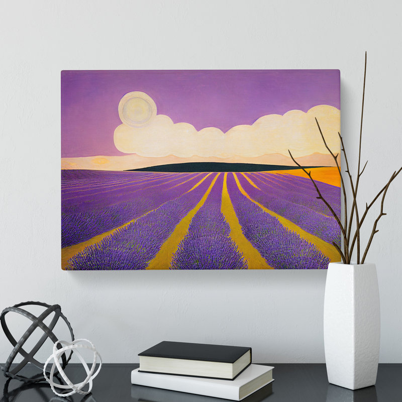 Handsome Lavender Flower Field - Wrapped Canvas, 40cm H x 60cm W x 3cm D