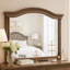 Ensemble de chambre à coucher grand lit 4 pièces Chantel, design traîneau en velours, bois patiné 
