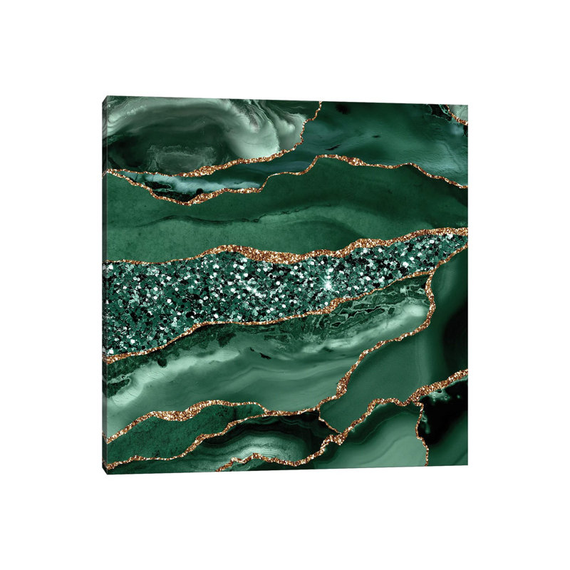 Agate Glitter Ocean Texture XVI by Aloke Design - Gallery-Wrapped Canvas Giclée on Canvas, 30.48 cm H x 30.48 cm W