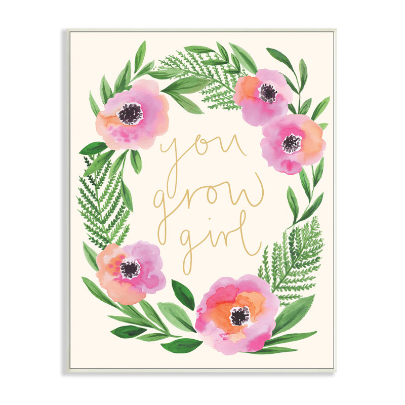 You Grow Girl - Impression sur toile, Plaque murale, H 15 po x l 10 po
