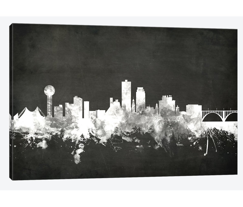 "Knoxville, Tennessee, USA" par Michael Tompsett - reproduction d'art sur toile tendue, H 40 po x l 60 po x P 1,5 po