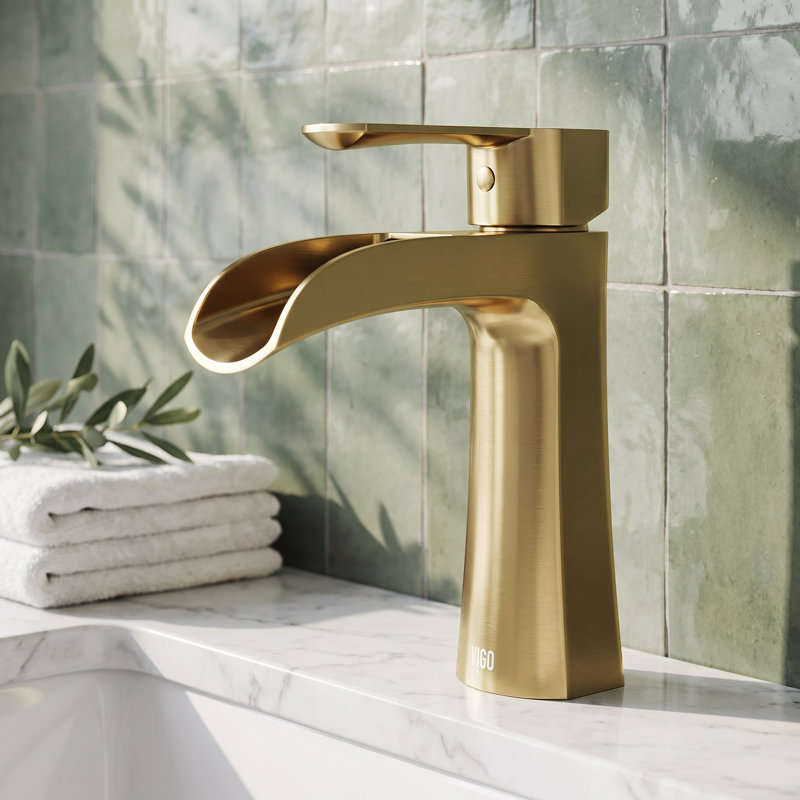 Robinet de salle de bain monotrou Paloma, Or mat