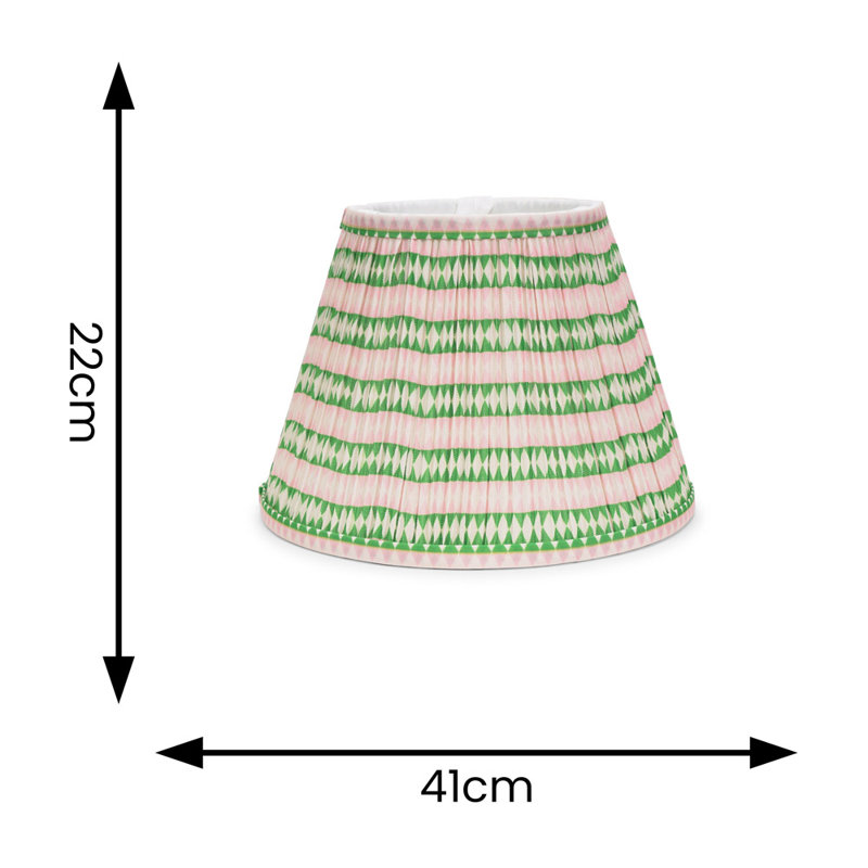 Riza Fabric Tapered Lamp Shade ( Clip On ) in Pink, 22cm H x 41cm W x 41cm D