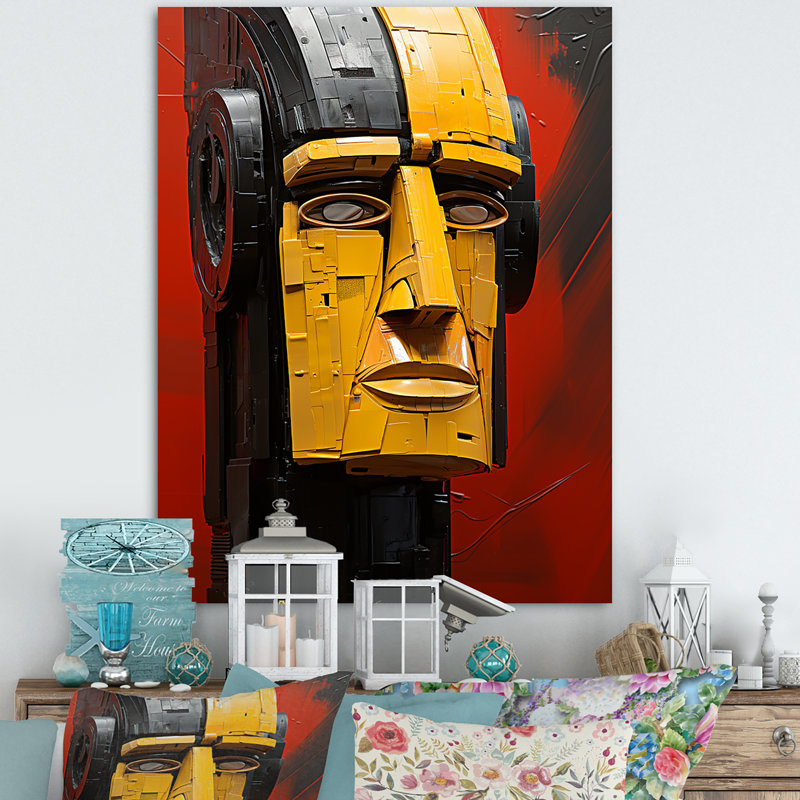 Guerrier zoulou, masque africain 4 - Masque africain, art mural, Toile tendue, H 40 po x l 30 po