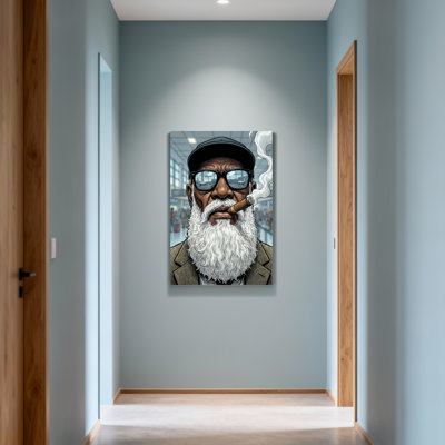 Un homme à la mode avec une barbe et un cigare