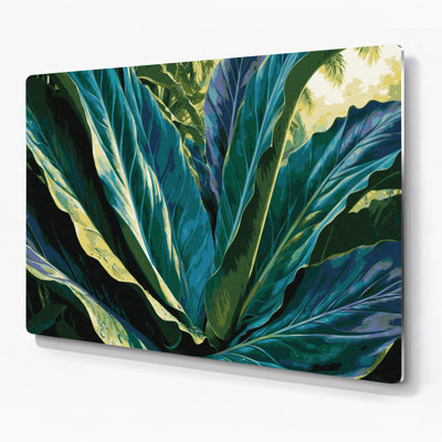 Hawaiian Taro Plants Green Metal Wall Art
