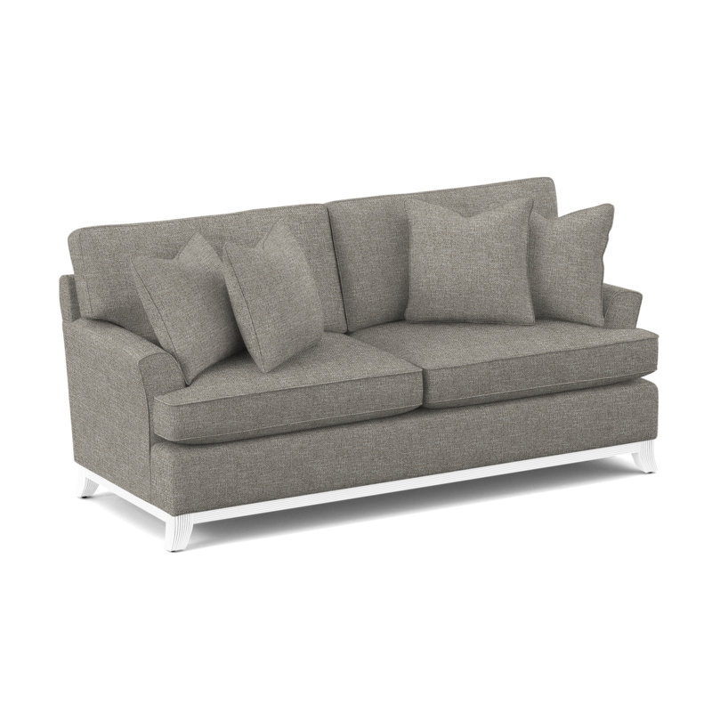 Oaks Way 84" Flared Arm Sofa with Reversible Cushions, Air Dream Mattress, Basic Grey; 0317-83, Frost White Finish