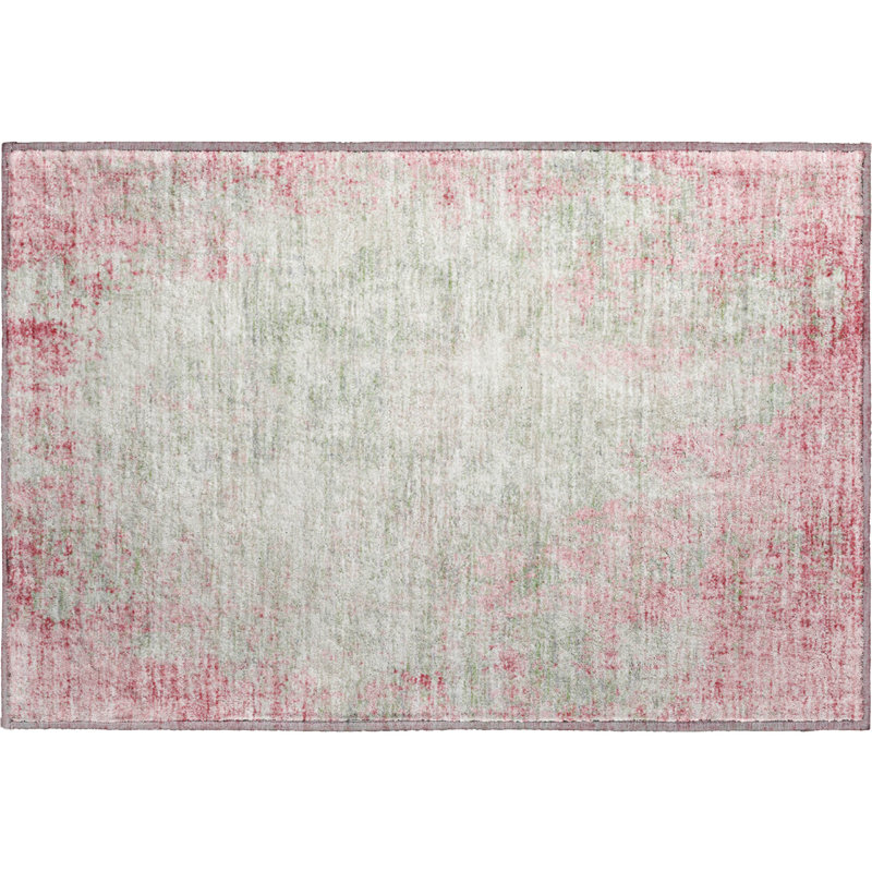 Premium Machine Washable Prisco Pink Rug, Rectangle 1'8" x 2'6"