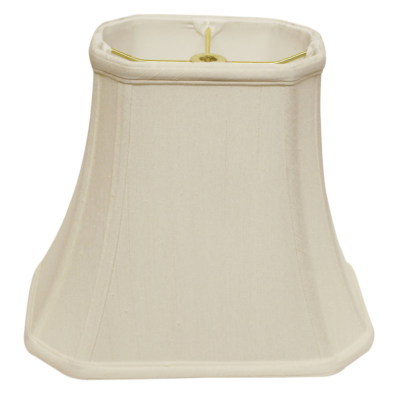 9 po en haut x 16 po en bas x 12 po de hauteur, abat-jour rectangulaire en forme de cloche avec abat-jour rond et abat-jour rond en tissu naturel pour lampes de table