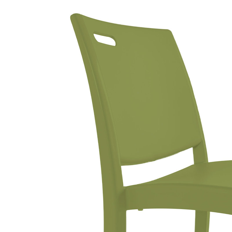 Grosfillex Metro Resin Stacking Chair, Cactus Green