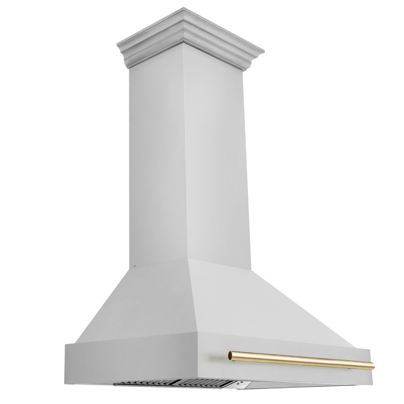 36" Autograph Edition 700 CFM Ducted Wall Mount Range Hood, Stainless Steel/Polished Gold