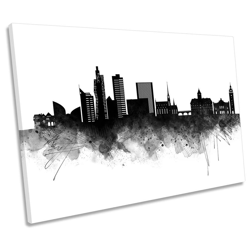 Brno Czech Republic Abstract City Skyline - Wrapped Canvas Graphic Art