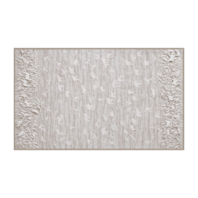 Silky Soft Plush Beige Area Rug