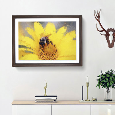 Bee Collecting Pollen in Abstract - Picture Frame Painting Print