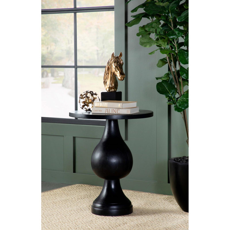 Table d'appoint piédestal noir, Noir