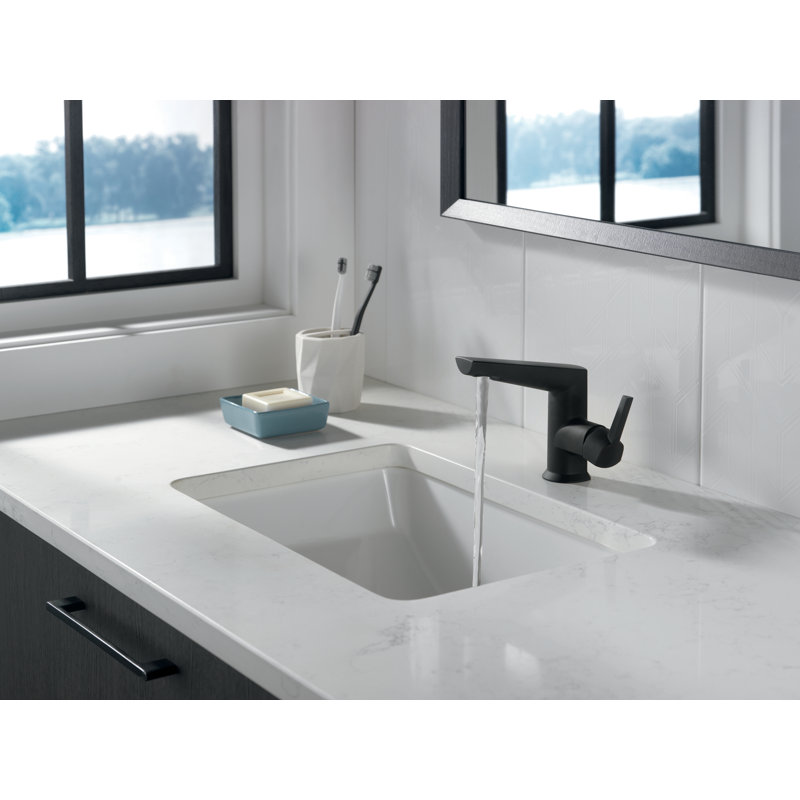 Galeon Single Hole Bathroom Faucet with Drain Assembly, Matte Black