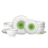 Luma 16 Piece Porcelain China Dinnerware Set - Service for 4