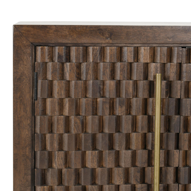 Abshire 76 in. W Solid Wood Sideboard, Brown