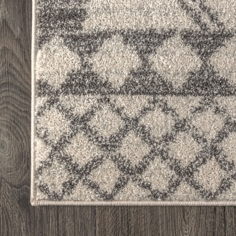 Amir Moroccan Beni Souk Cream/Gray Rug, Rectangle 5'3" x 7'7"