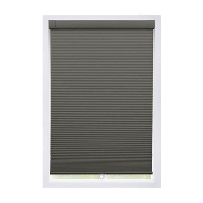 No Drill EZ Grip Blackout Cellular Shade, Black, 47" W x 64" H