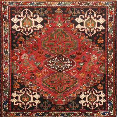 Tapis traditionnel rouge / noir / orange Eraclie