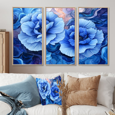«Dancing Blue Symphony of Carnation I», ensemble d'art mural