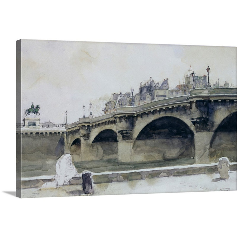 Art mural sur toile Paris Bridge, H 20 po x l 30 po x P 1,25 po, Toile tendue