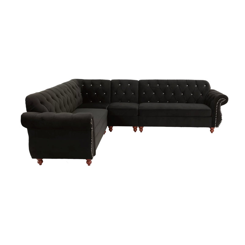 Sowa Upholstered L-Shaped Sectional, Right Hand Facing, Brown