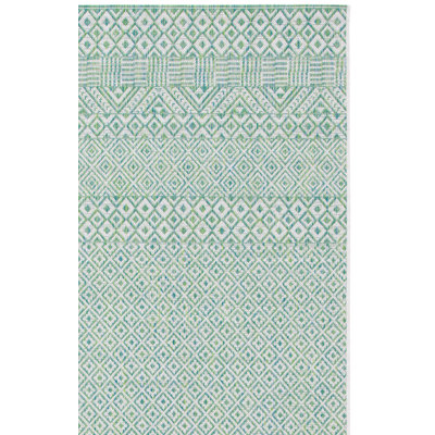 Elio Geometric Green Indoor/Outdoor Area Rug
