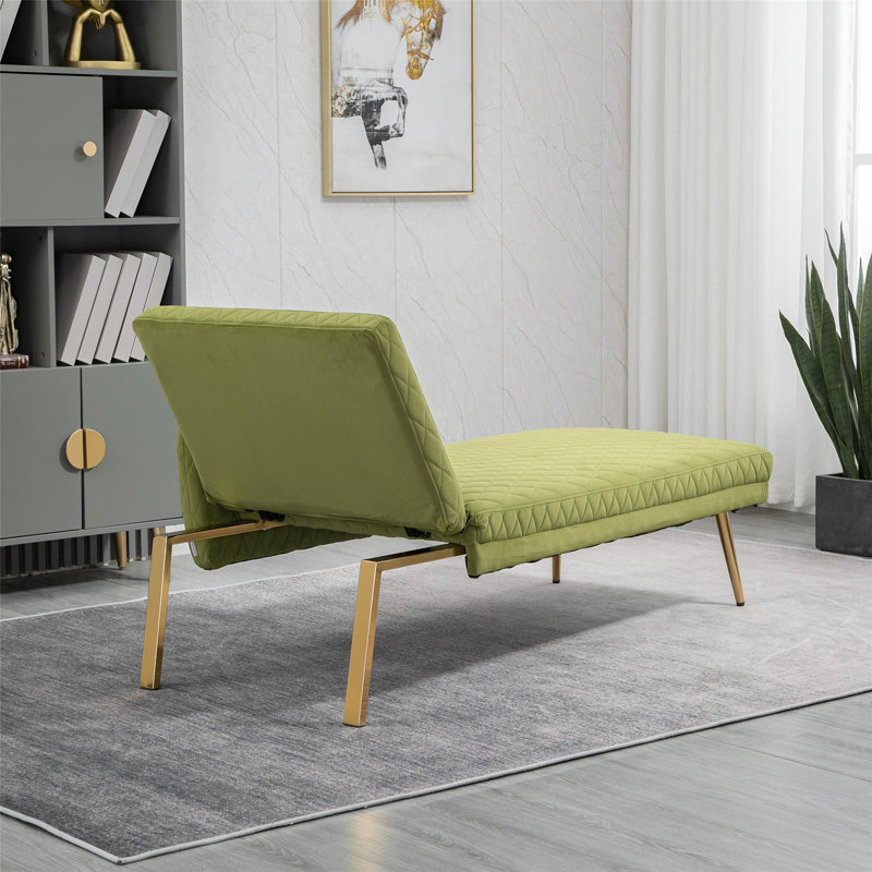 Chaise longue rembourrée Lyllia, Mélange de polyester vert