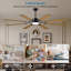 Grand ventilateur de plafond 72 pales de 72 pouces à 8 pales, moteur CC réversible silencieux, ventilateur de plafond moderne intérieur / extérieur, adapté pour la cuisine, le salon et la terrasse, noir.