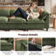 Canapé modulaire en chenille de 143,7 po avec repose-pieds avec rangement, housses de coussin lavables, accoudoirs rembourrés, coussins profonds très épais, assemblage sans outil, vert-119979833