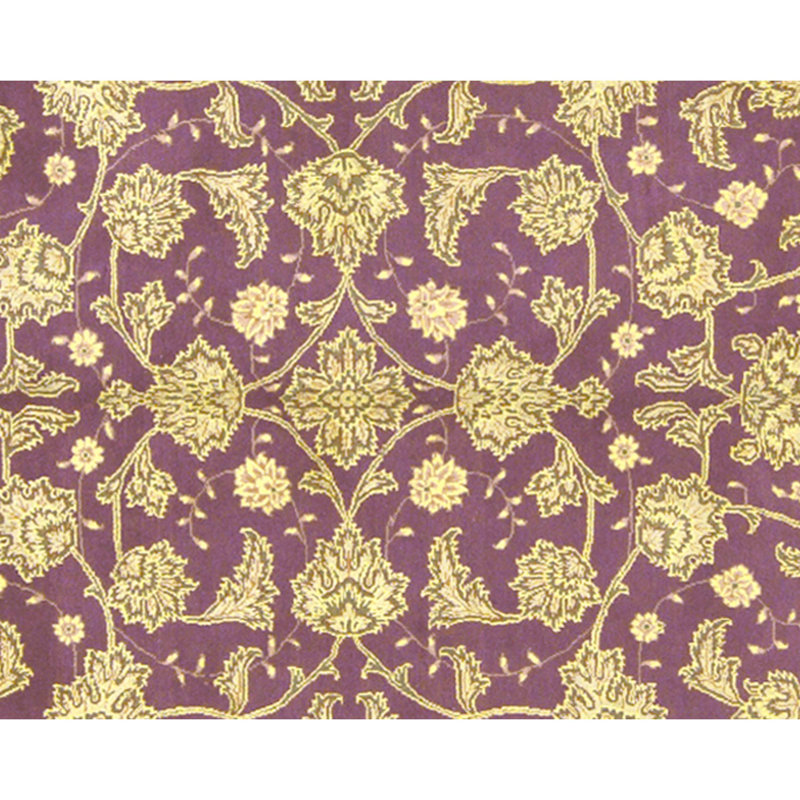 Hand Knotted Wool Oriental Area Rug in Aubergine