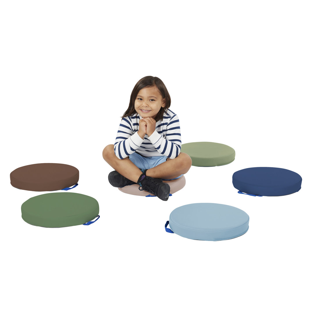 SoftScape Round Floor Cushions (Set of 6) Factory Direct Partners 
