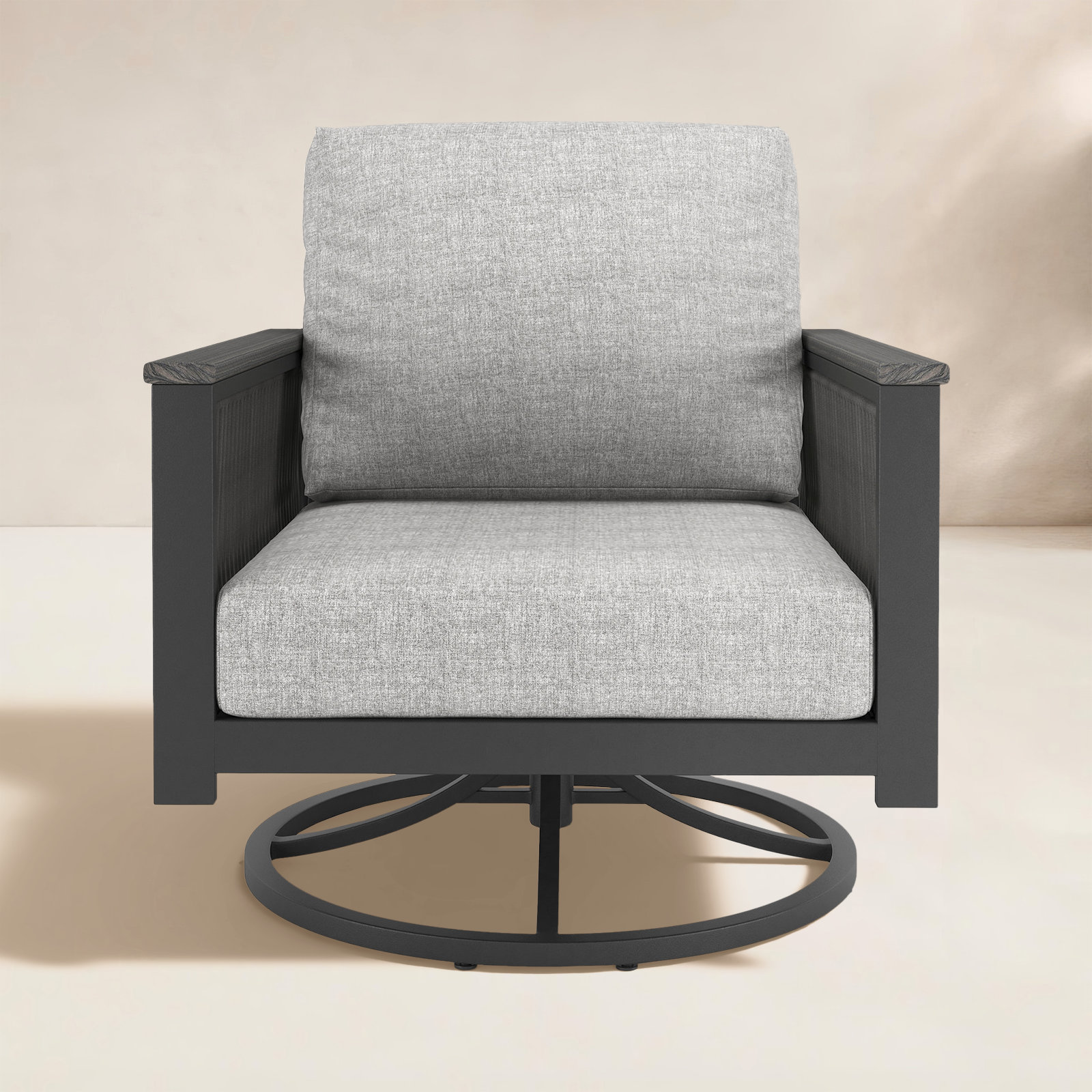 Townsend Sunbrella® Swivel Patio Rocking Chair, Canvas Granite Sunbrella® Canvas