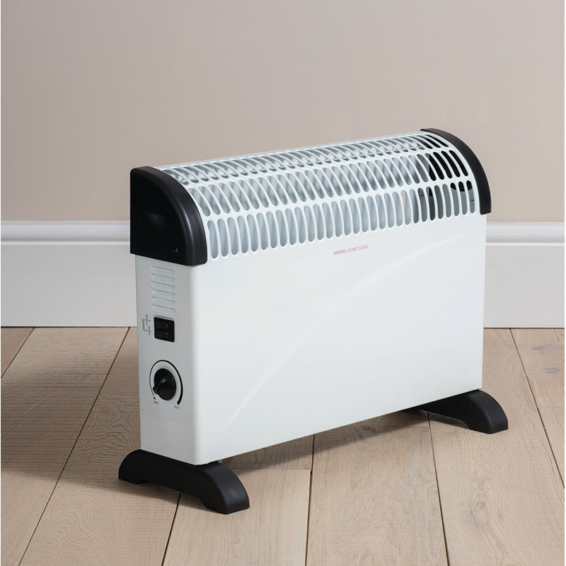 Daewoo Portable Convector Heater 2000W with Thermostat, 3 Heat Settings, Bedroom Office Kitchen