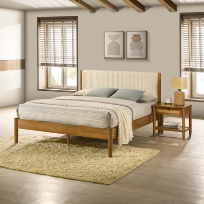 Ensemble de chambre à coucher 2 pièces, lit plateforme et table de chevet
