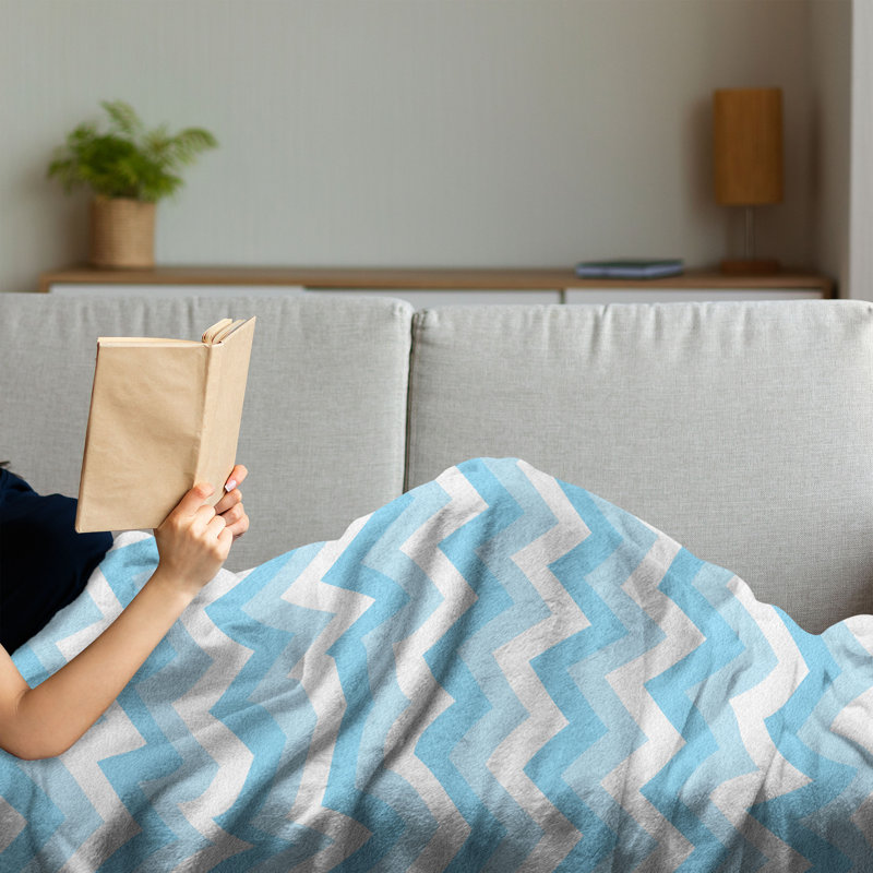 Hand Woven Throw Blanket, 70" x 90", Blue
