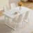 Dining Table Set With Armless Chairs.The Backrest Of The Dining Chair Is Designed With Multiple Vertical Stripes.-948288711
