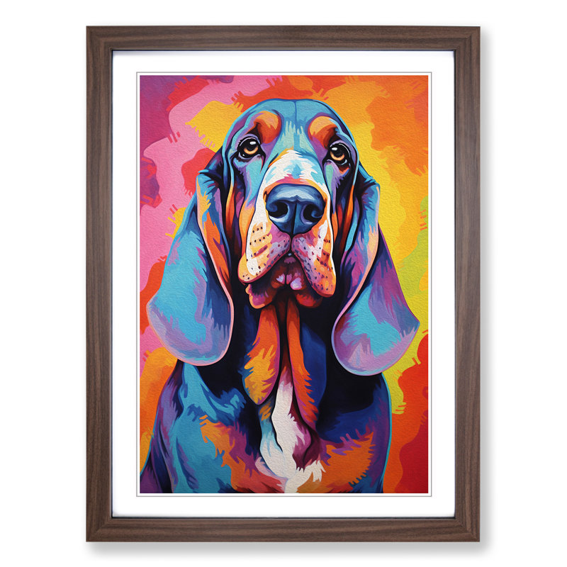 Single Picture Frame Print on Wood, Walnut Framed, 34cm H x 25cm W