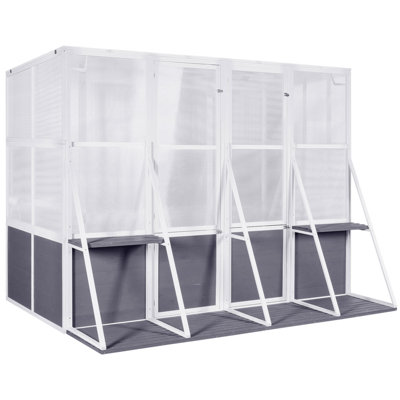 Greenhouse, Wooden Lean To Greenhouses For Outdoors, Heavy Duty Walk In Green House For Outside Winter, Large Hot House For Sunroom Storage Shed, Garden, Backyard(103.9''X98.4''X77.6'')